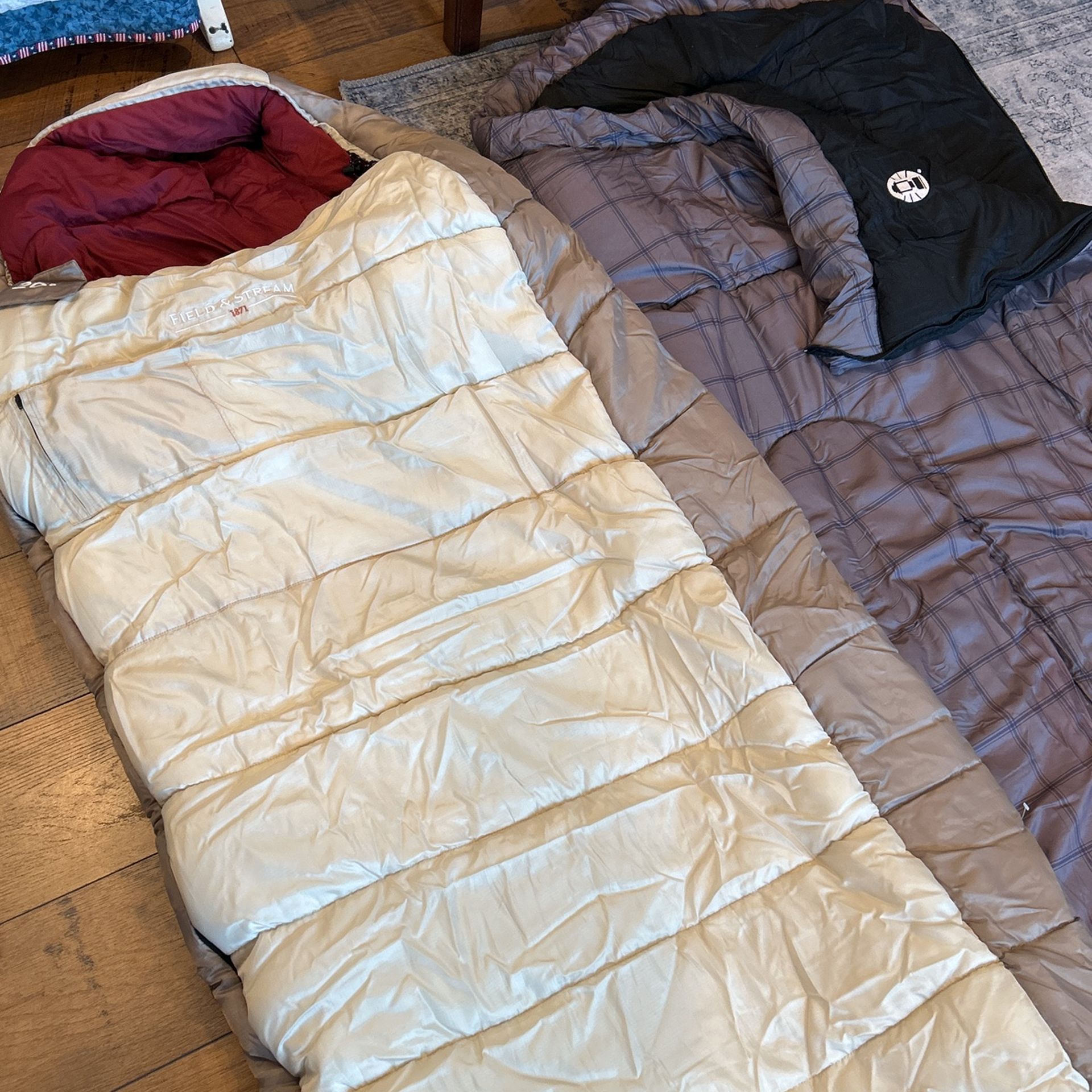 2 New Sleeping Bags/Coleman And Field and Stream 20 Degrees