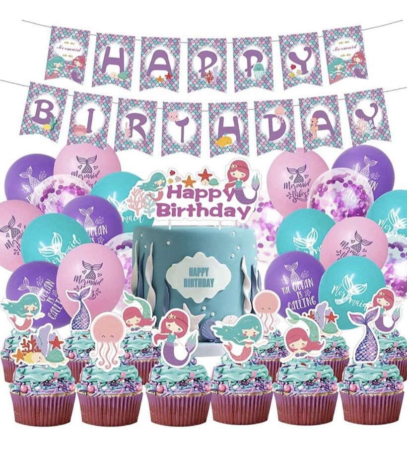 Mermaid Birthday Party Decoration For Girls 