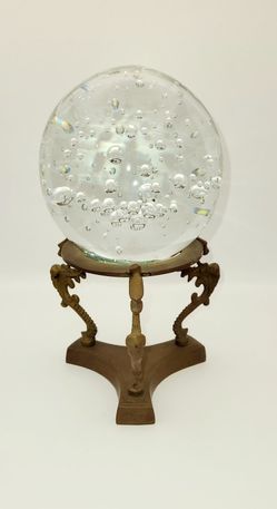 Large Hand Blown Paperweight W/ Stand