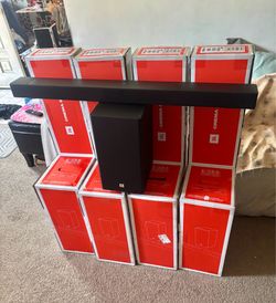 JBL Soundbar 3.1.2 Ch. Cinema SB595 Dolby Atmos Home Theater ~ 430 Watt Massive Bass w/ Wireless Subwoofer