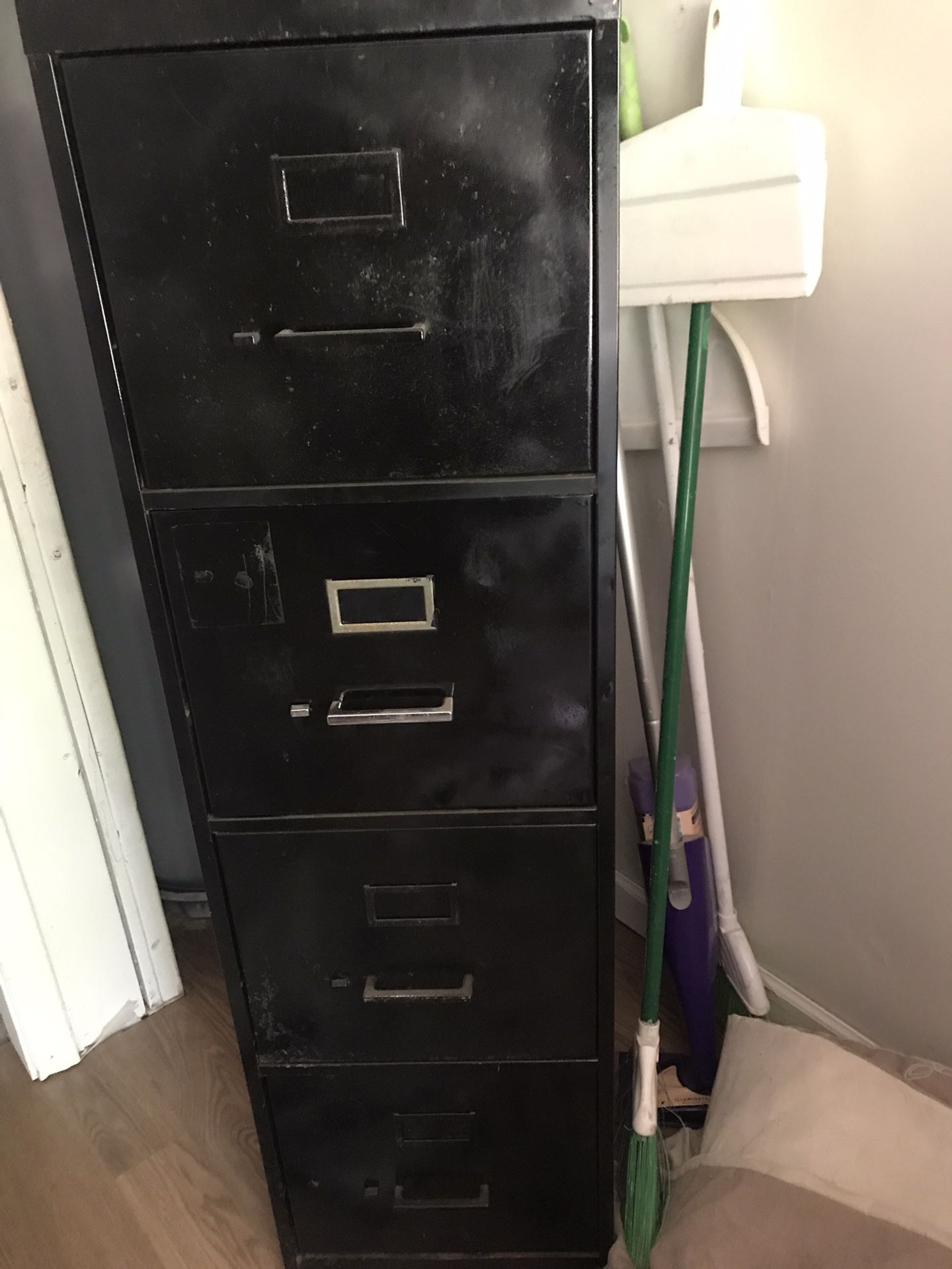4 Drawer Black File Cabinet 