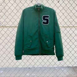 Popular Varsity Bomber Jacket (Green) 