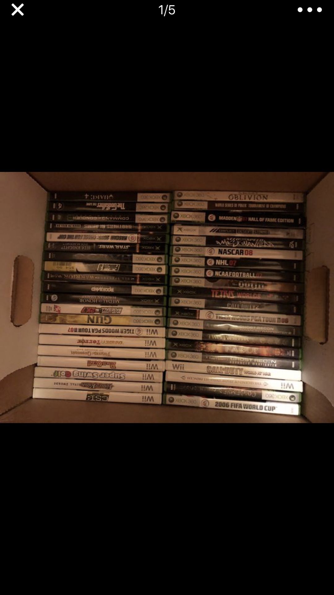 Wii Xbox and Xbox 360 games