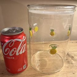 Pineapple Icon Glass Canister With Sealed Lid