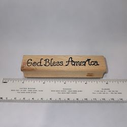 God Bless America Wooden Rubber Stamp Art Craft Supply Patriotic