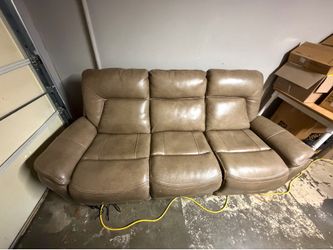 Tan Leather Power Recliner
