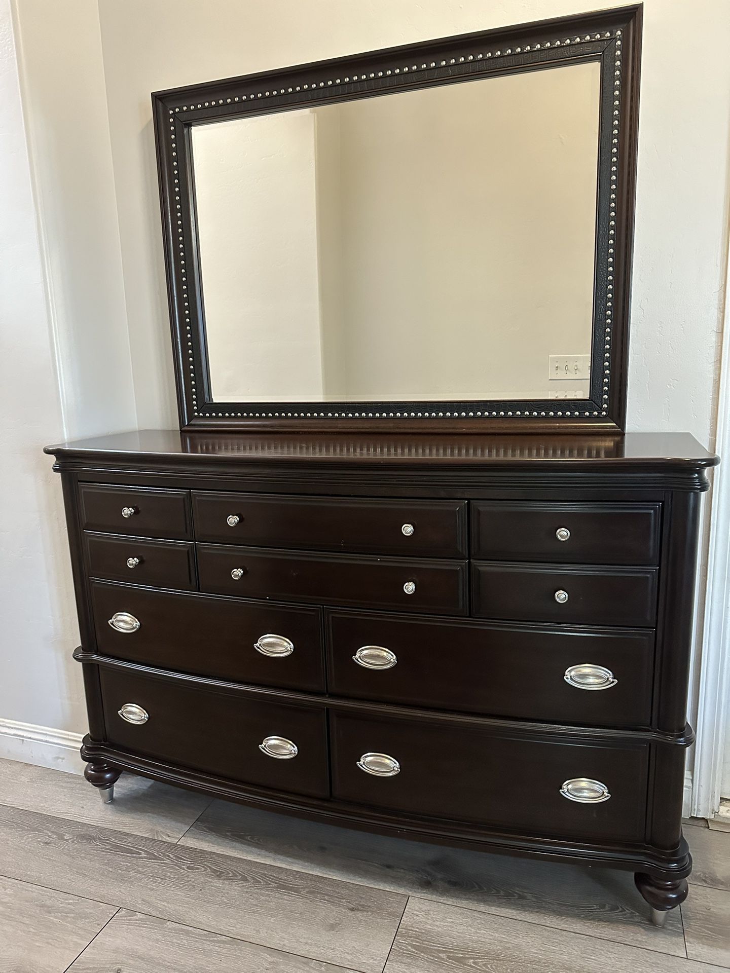 Seven Drawer Dresser With Mirror,& Bench