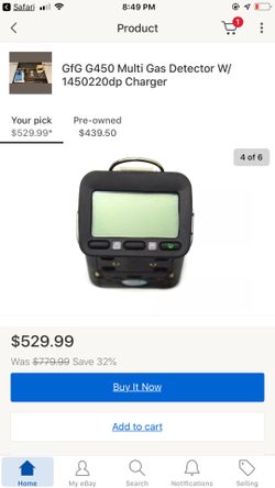 GFG 450 GAS DETECTION UNIT WITH DOCK AND CHARGER. BLACK