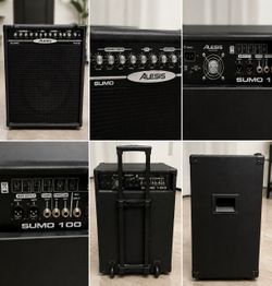 Alesis Sumo 100 100W Keyboard Amp / Portable PA Speaker w/ Wheels – Excellent Condition