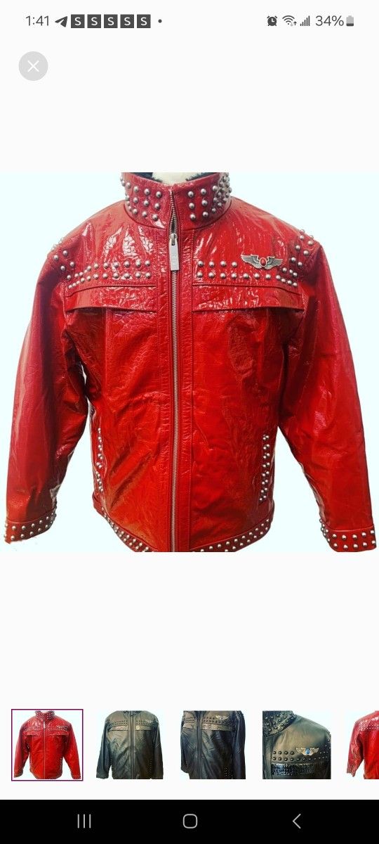 Michael Jackson  croc ebbassed leather jacket