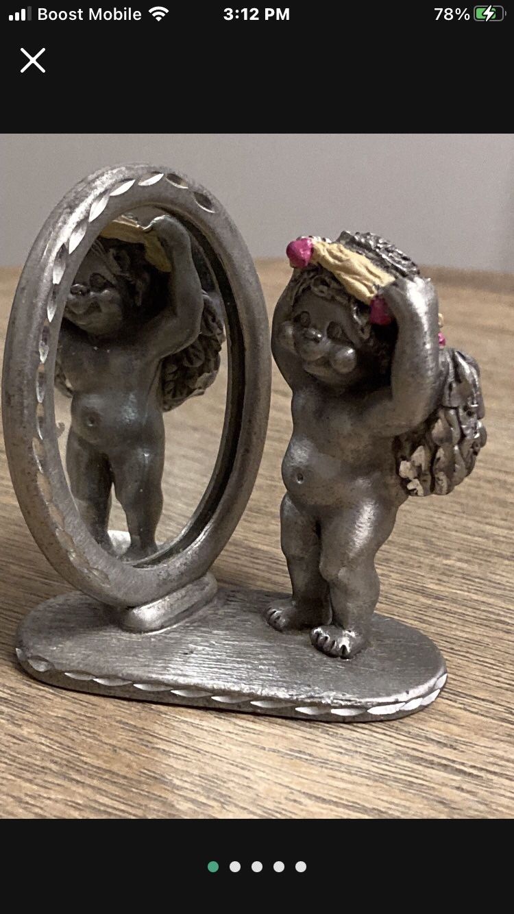 Spoontiques Cherub In Mirror Pewter