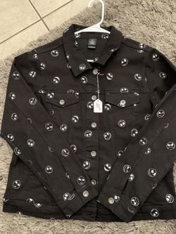 Nightmare Before Christmas Black Denim Jacket Adult Medium