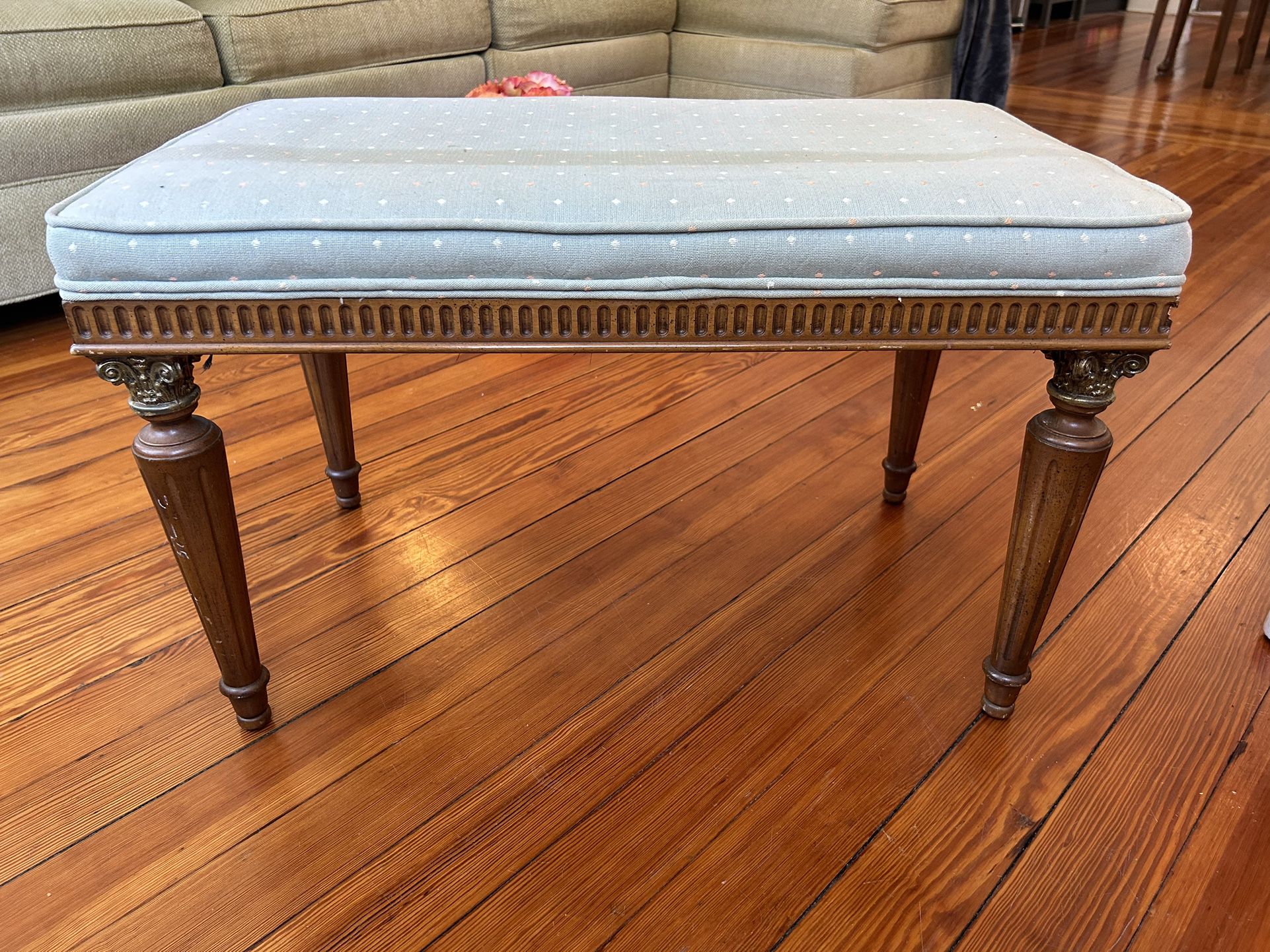 Antique Cushioned Bench/ Coffee Table