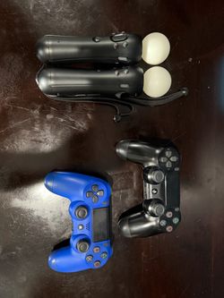 2x PS4 DualShock 4 Controllers + 2x PS Move Motion Controllers