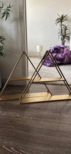 Triangular Gold Shelves
