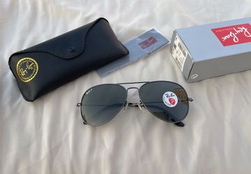 Polarized Lenses Aviator 3025 Sunglasses Black Rayban Never Used 