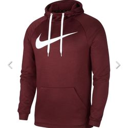 Nike Mens Dri-Fit Training Pullover Hoodie - Night Maroon Sz: Large