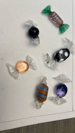 6 Murano Glass Candy. Italy Beautiful Candies Italian