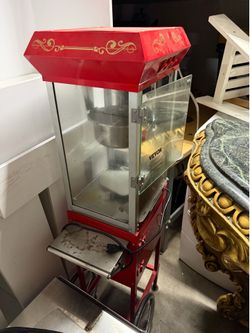 Used movie theatre style popcorn maker cart