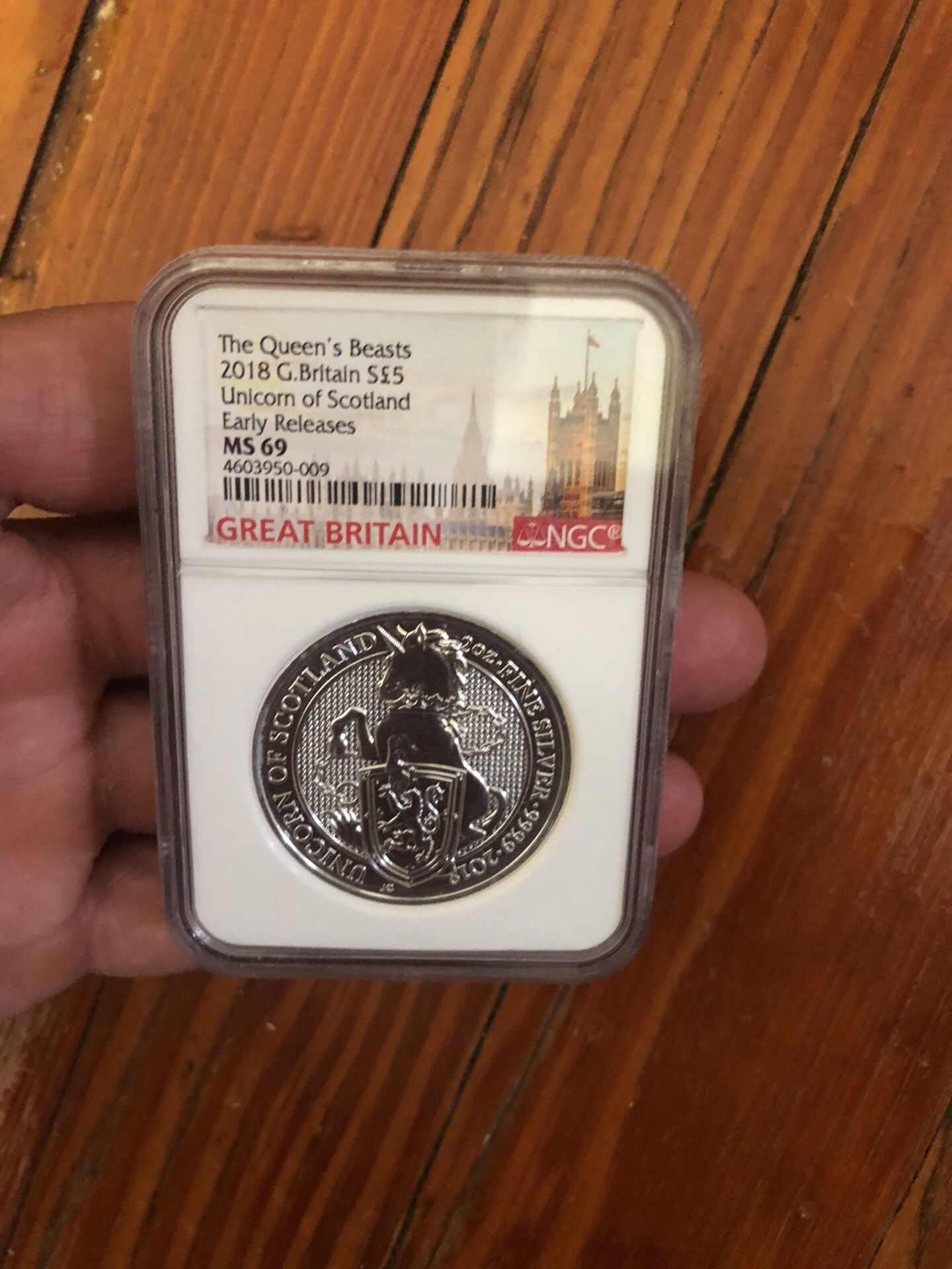 The Queen’s Beasts 2018 G Britain’s MS69 2oz