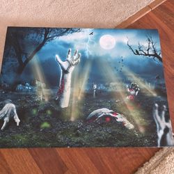 GRAVEYARD CANVAS LIGHTS UP WITH SOUND NEW