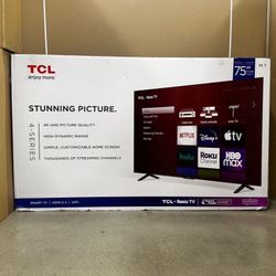 75 “ TCL Roku Smart 4K LED HDR TV