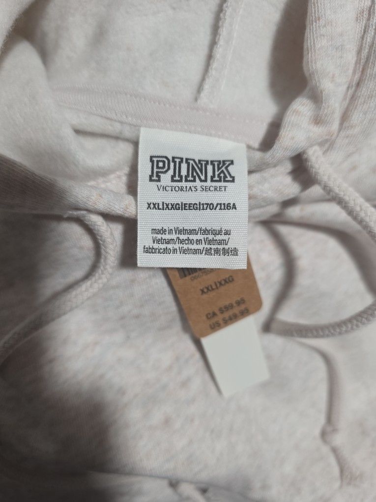 New PINK 2XL Beige Crop SWEATER