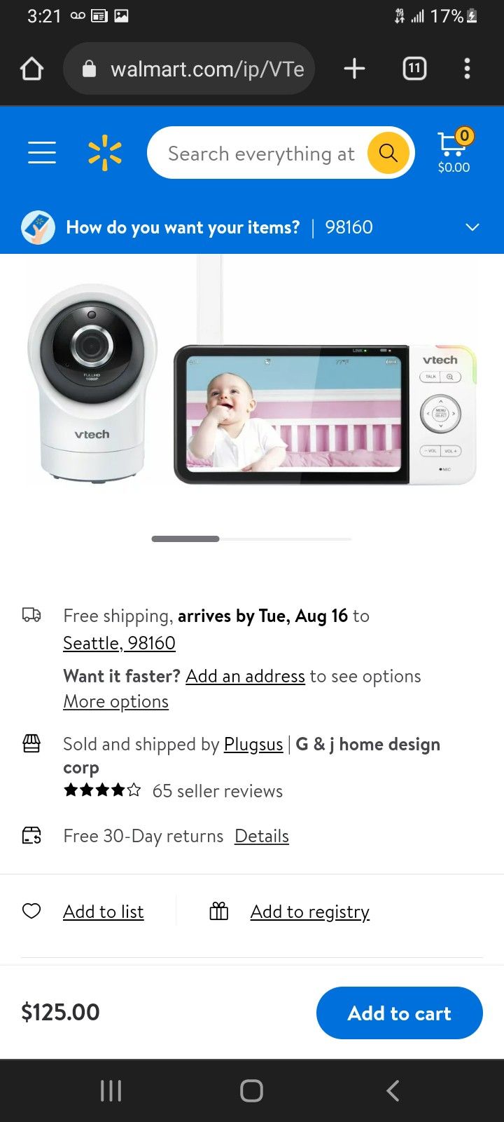 Vtech Smart Camera And Montor 
