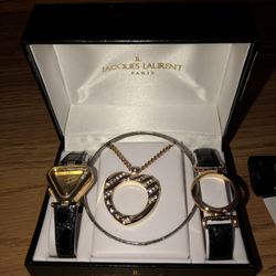 Jacques Laurent Women’s Bracelet, Necklace, And Watch  