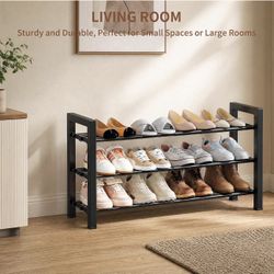 3 Tier Metal Expandable Shoes Rack Shelves Storage Organizer Size Length 30", Width 10", Height 17" New Condition