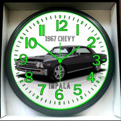 1967 Chevy Impala Glow In The Dark Wall Clock New!