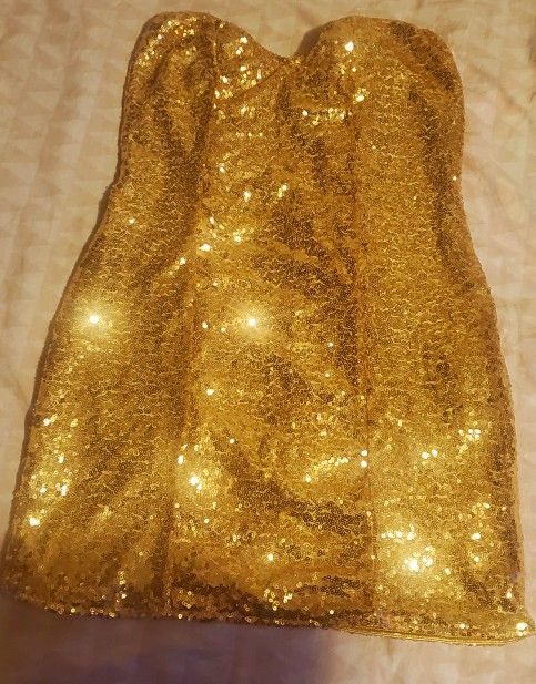 Gold sequence hustler Mini dress