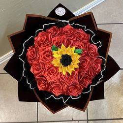 Eternal Rose And Sunflowers 