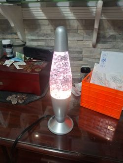 Vintage rocket silver glitter lava lamp