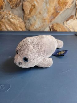 Gray Harbor Seal Plush From The Petting Zoo Brand
