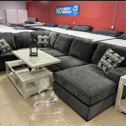 💃Brand New 🕺Ballinasloe Smoke/Platinum RAF/LAF Sectional🦋Ottoman Available🦋