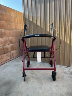 Drive Adjustable Height Rollator with 6" wheels 🛞 red