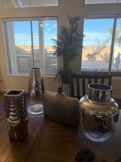 Beautiful silver vases