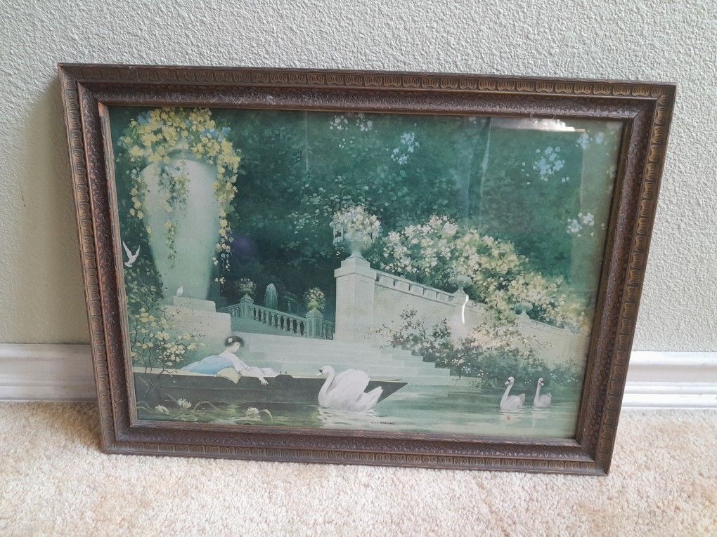 Antique 1920s "Day Dream" Lithograph Print