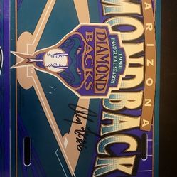 1998 Andy Fox  Az Diamondbacks Signed License Plate