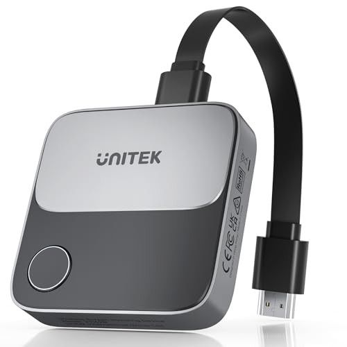 Unitek Wireless Hdmi Display Dongle Adapter - Screen Mirroring Receiver 2.4G/5G 4K TV Casting Device Screen Mirroring Adapter/Extender for Streaming V