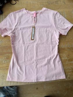 Pink SKIMS Crew Neck T-Shirt with Tags