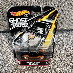 New, Hot Wheels Marvel Ghost Rider Charger 3/5 Real Riders 50th Anniversary