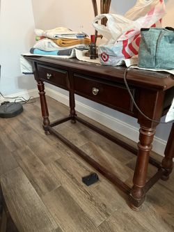 Brown Wood Accent Table