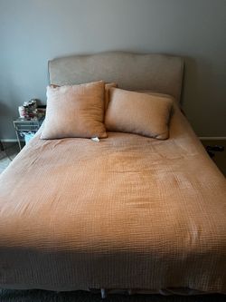 Upholstered Queen Bed Frame with Headboard