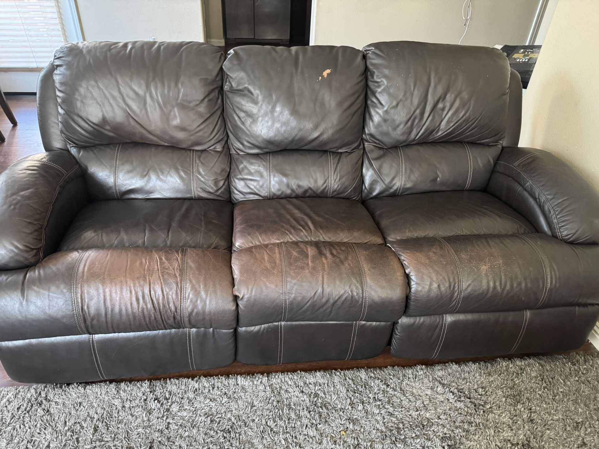 Reclining Leather Sofa And Love Seat