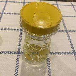 Vintage Sliced lemon theme 18 inch jar with twist lid 24 hours bottle with spout lemonade bottle