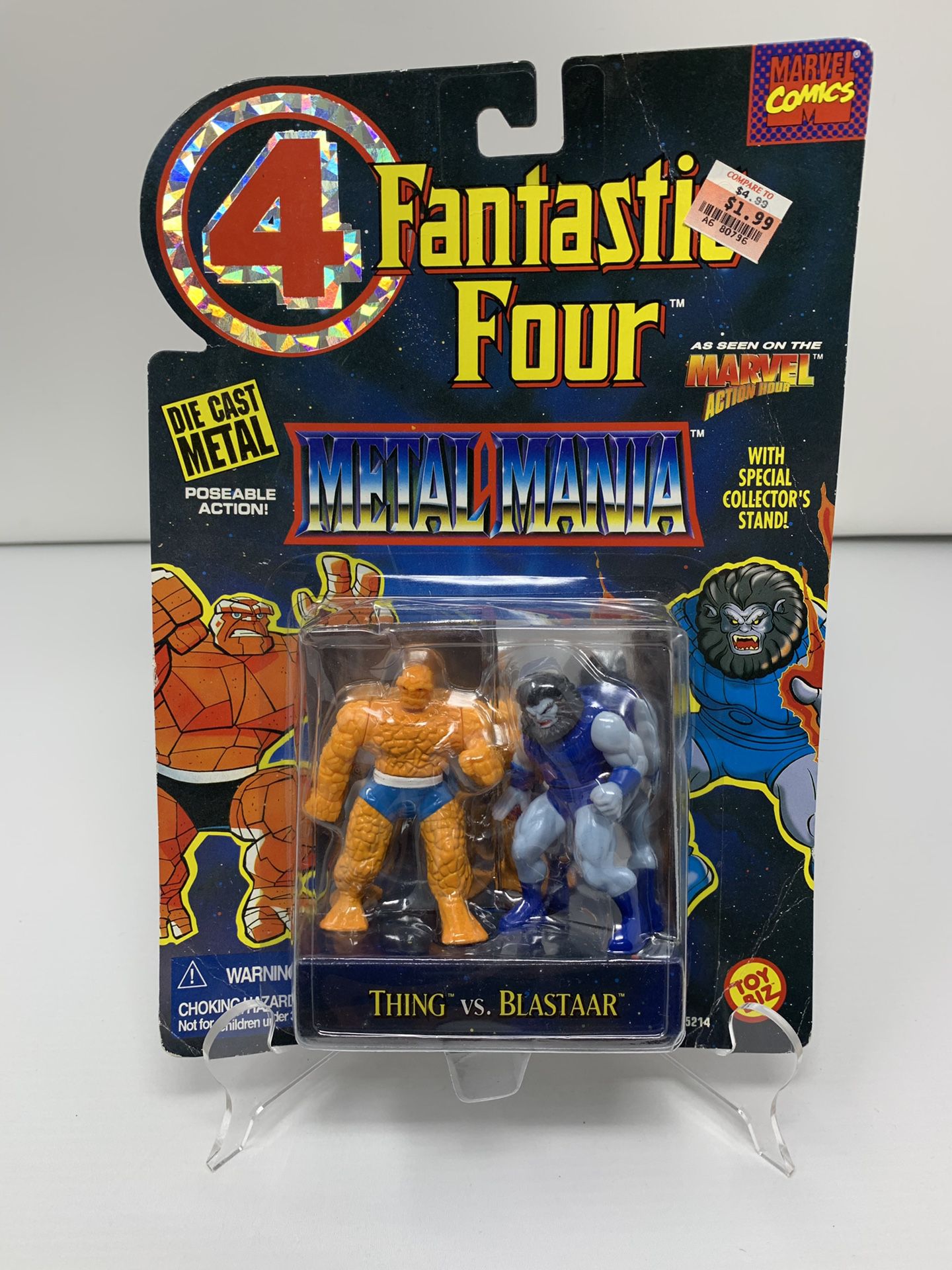 Vintage Marvel’s Fantastic 4 Metal Mania (Die Cast Metal Miniatures) The Thing vs Blastaar (Brand New)