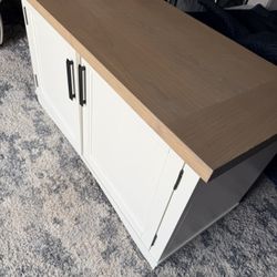 SOLID OAK LEXINGTON ARMOIRE OR TV STAND (W51”D21”H28”)