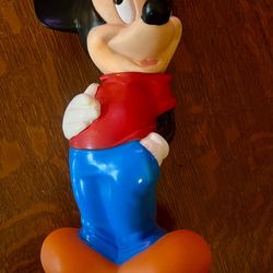 Vintage Mickey Mouse ILLCO  Rubber Plastic coin Bank l